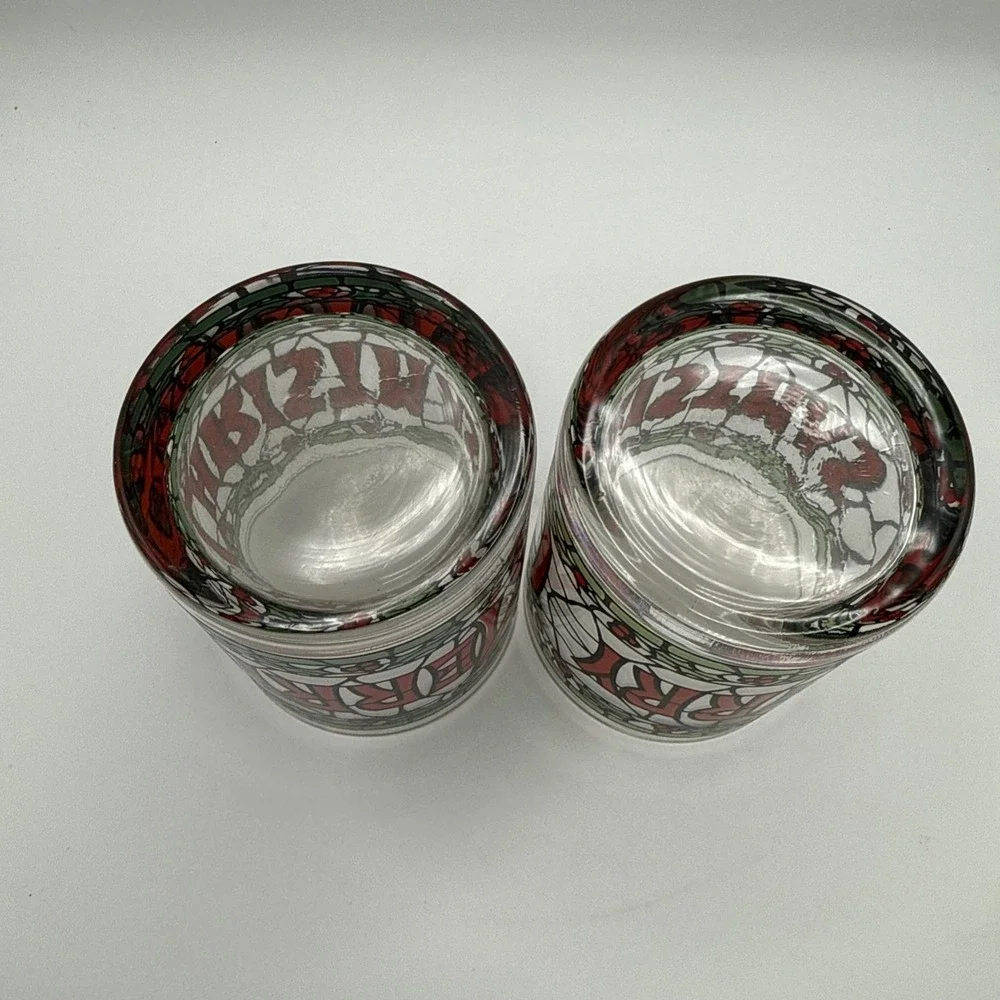 Set Of 2 MERRY CHRISTMAS Double Old Fashioned Rocks Glasses 4